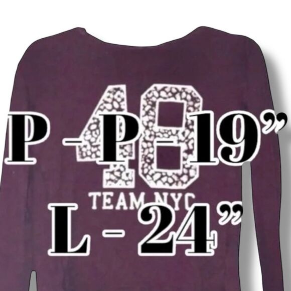 H&M Y2K Sweater Red Animal Print ‘Team NYC 48’ Semi Sheer Sparkling Size M EUC - Picture 9 of 16